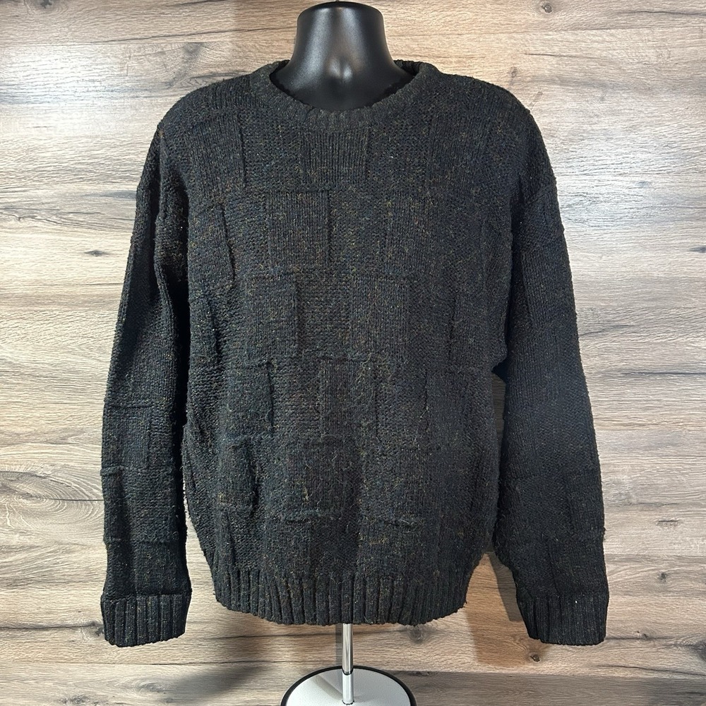 Vintage Concrete Sweater Mens XL Chunky Knit Multicolor Undertone Grandpa‎